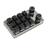 Dpofirs Teclado Mecánico Programable con una Mano, Teclado Mecánico RGB de 12 Teclas para Juegos, Teclado Macro Programable con Perillas, Interruptor Rojo