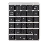 Dpofirs Teclado Numérico con Cable Portátil, Teclado Numérico Externo USB Recargable de 28 Teclas, Mini Teclado Numérico de Contabilidad Financiera Impermeable Compatible con iOS (Negro