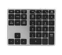 Dpofirs Teclado Numérico, Teclado Numérico Inalámbrico USB Teclado Numérico Ultra Silencioso Recargable 35 Teclas con Receptor Mini USB 2.4G para Computadora Portátil, (Gris)