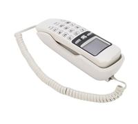 Dpofirs Teléfono Básico con Cable para Montaje en Pared, Teléfono Fijo Retro con Memoria de Identificador de Llamadas y Soporte DTMF, para el Hogar, Hotel, Cocina, Garaje, (Blanco (versión en inglés))