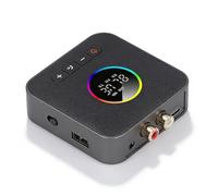 Dpofirs Transmisor Receptor Bluetooth para TV, Adaptador de Audio para Estéreo Doméstico con Salida AUX de 3,5 Mm, Transmisor y Receptor Bluetooth 3 en 1 y FM