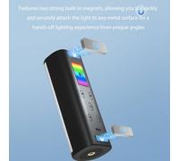 Dpofirs Varita de Luz Magnética, Barra de Vídeo LED RGB, Luz de Relleno Portátil 600LUX, con 2500K-7000K, 13 Modos de Escena, ángulo de 120°, Luz de Fotografía Vlog Recargable