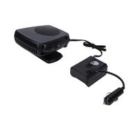 Dpofirs Ventilador Calentador Eléctrico Ajustable de 360 grados, Ventilador Calentador Automático con 2 Salidas USB para Desempañar y Descongelar en Automóviles, Oficinas, Negro