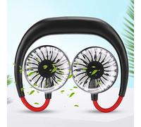 Dpofirs Ventilador De Cuello Portátil, Ventilador Personal Recargable, 3 Gear Adjustable Mini Ventilador Recargable, Fanático De Manos Libres para Deportes De Juegos (Negro)