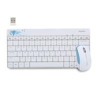 Dpofirs X210 Wireless Protable Keyboard Mouse Set, Mini Ultra Thin Silent 2.4GHz Keyboard Mouse Combo, 1200DPI, para Viajes de Negocios, Notebook, PC Portátil, Hogar, Juegos, Oficina (Blanco)