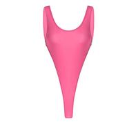 dPois Body para Mujer Atractiva Teddy Bodies Erótico Abierto Bodysuit Corte Alto Tanga Leotardo Transparente Una Pieza Ropa Interior Sexy Maillot sin Manga Lencería Erótica Rosa D Talla Única
