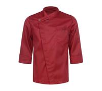 dPois Camisa de Cocinero Camiseta Manga Corta Unisexo Hombre Mujer Chaqueta Chef Escudo Cocina Uniforme Ropa de Trabajo Cocina Hotel Restaurante Manga Larga Burdeos G M