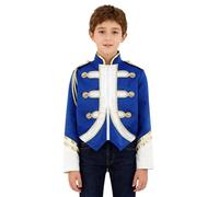 dPois Chaqueta De Circo Para Niñas Abrigo Manga Larga Uniforme De Batería Disfraz De Mago Ringmaster Cosplay De Halloween Carnaval Azul real 5-6 años