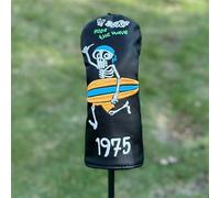 dPois Cubierta Artística Para Palos De Golf, Motivo Bordado Calavera En Olas, Compatible Con Palos 1,3,5 Y Ut Utah Talla única
