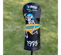 dPois Cubierta Artística Para Palos De Golf, Motivo Bordado Calavera En Olas, Compatible Con Palos 1,3,5 Y Ut 3/5 Talla única