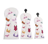 dPois Cubierta elegante para cabezas palos set triple uso resistente Blanco 3Pcs Talla única