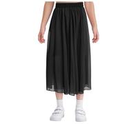 dPois Falda De Flamenco para Niña Falda Larga De Gasa Traje De Danza Oriental Falda Elegante De Danza Moderna Negro 10-11 años
