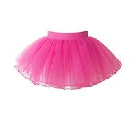 dPois Falta Corta para Danza Falda Tutu Danza Ballet Niña de Princesa Disfraz Bailarina Fiesta Carnaval A Hot Rosa 6-11 años