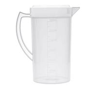 dPois Jarra de Agua Té Plástico Transparente 2500 ML Jarra de Medición para Agua Fría Cerveza Gran Capacidad Jarra con Tapa Blanco 2000ml