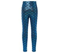 dPois Leggings Niña Leggins Escalas de Pescado Cintura Elásticas Pantalones Largos Brillante Leggins Fitness Ropa Deportiva Invierno Danza Jazz Baile Fitness A Azul Claro 11-12 años
