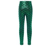 dPois Leggings Niña Leggins Escalas de Pescado Cintura Elásticas Pantalones Largos Brillante Leggins Fitness Ropa Deportiva Invierno Danza Jazz Baile Fitness A Verde 11-12 años