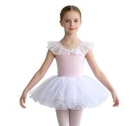 dPois Maillot De Danza Ballet Niña Vestido Tutu Bailarina Body Clásico Baile Competición Fiesta Rosa 11-12 años
