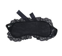 dPois Máscara de Ojos Mujer Sexy Máscara Dormir de Encaje Seda Suave Atractiva Antifaz y Pulseras Lenceria Misterioso Accesorios Negro One_Size