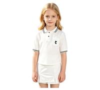 dPois Niña Vestido Tenis Traje Niñas Deportivo Golf Camiseta Deportiva Blanco 9-10 años