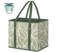 Dpptgh Reusable Grocery Bags, Heavy Duty Shopping Bags with Box Shape to Stand Up, Water Resistant Large Grocery Tote Bag Foldable for Shopping and Picnic with Sturdy Handles(C)