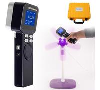 DPQYJPP Tacómetro estroboscópico Digital LED, tacómetro estroboscópico sin Contacto, Rango 1 a 999999 RPM, estroboscopio portátil Recargable, para la medición Engranajes y neumáticos.