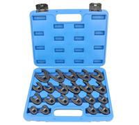 DPTOOL Juego de llaves de pata de gallo de 1/2 pulgada y 3/8 pulgadas, juego de llaves métricas de 8 a 32 mm, juego de llaves de pata de gallo de 6 puntos, juego de 21 llaves de tuerca acampanada para