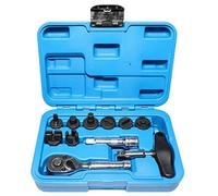 DPTOOL Kit de Extracción de Tapón de Drenaje de Aceite, Juego de 11 Piezas Multifuncional Portátil con Llave de Trinquete, para Tapones de Plástico