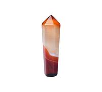 DPURPIWADY 1PC Carnelian Hexagonal Column Sardonyx Crystal Point Red Agate Tower Home Decoration