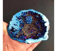 DPURPIWADY 1pcs Blue Angel Aura Quartz Crystal geode Titanium Bismuth Silicon Cluster Rainbow Ornaments