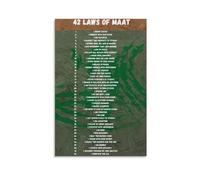 DPURPIWADY Ancient Egypt Maat Concept Canvas Art Sacred Law Philosophy Wall Decor Textured Print for Living Room Library(Framed,08x12inch(20x30cm))