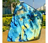 DPURPIWADY Crystal Moonstone Raw Gemstone Ornament Polished Quartz Labradorite Decorating Stone Home Decor(Size:400-500g)