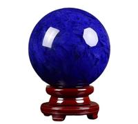 DPURPIWADY Crystal Rough Blue Asian Rare Quartz Magic Crystal Ball Decor Sphere with Stand,16cm