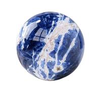 DPURPIWADY Decor Gift Blue Sodalite Ball Divination Sphere with Wood Stand Home Decorative Ball Crystals Sphere for Feng Shui Collectible Stone,6.5-7cm