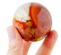 DPURPIWADY Ocean Jasper Gemstone Crystal Ball,Round Crystals Decorative Sphere, Polished Stones Rock Collection Witchcraft Home Decor,6~7cm