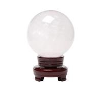 DPURPIWADY Quartz Crystal Ball Wind Crystal Ball for Lucky Wealth Protect The House,White,140mm