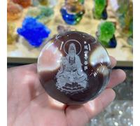 DPURPIWADY Stone 6cm Engraved Miniature Angel Crystal Ball Crystal Craft Sphere Glass Home Decoration Ornament for Home Housewarming GIF(Dark Khaki,2pcs)
