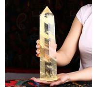 DPURPIWADY Stone Crystal Column Yellow Smelting Stone Magic Wand Home Decoration. Decoration (700-800g)