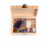 DPURPIWADY Stone Set - Raw Amethyst, Rose Quartz, Citrine, Clear Quartz, Carnelian, Tourmaline & More - Crystals for, Spiritual Growth & Balancing