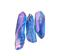 DPURPIWADY Stone Titanium Aqua Blue Aura Quartz Crystal Cluster (200g)