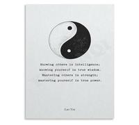 DPURPIWADY Taoism Yin Yang Art Lao Tzu Inspirational Quote Spiritual Poster Wall-Art for Home Office Living Room Decor(Framed,16x24inch(40x60cm))