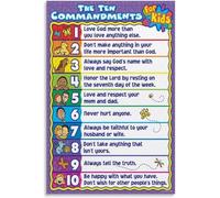 DPURPIWADY Ten Commandments for Wall-Art - Bible Lesson Poster, Room Decor and Sunday School Teaching Resource(Unframed,12x18inch(30x45cm))