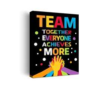 DPURPIWADY Together Everyone Achieves More Poster Teamwork Bulletin Board Decor For Kindergarten Classroom Homeschool(Framed,08x12inch(20x30cm))
