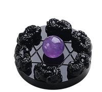 DPURPIWADY Very Beautiful Seven Star Array Star Colorful Obsidian Quartz Crystal Ball with Plate,Amethyst Ball