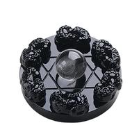 DPURPIWADY Very Beautiful Seven Star Array Star Colorful Obsidian Quartz Crystal Ball with Plate,White Crystal Ball