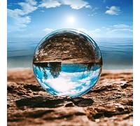 DPURPIWADY White Crystal Ball Ornaments Transparent Photographer Lighting Props Crystal Glass Ball Decoration Living Room Desk Home,90mm