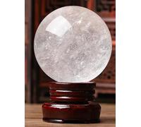 DPURPIWADY White Crystal Ball Ornaments White High-End Home Stone Polished Housewarming Feng Shui Ball Desktop Town House Ornaments,White,130mm