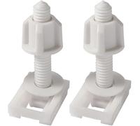 DPWOUM 2 tornillos y tuercas de plástico blanco para asiento de inodoro con arandelas, pernos de bisagra, tornillos, bisagras, piezas de repuesto para montar asientos de inodoro, tapas de inodoro,