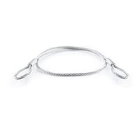DQ-PP Cuerda de acero con ojales | Longitud: 1 m / 100 cm | Grosor: 5 mm | 6 x 19 | Cable de acero con trabillas | Cable antirrobo para muebles de jardín, bicicleta, cuerda de seguridad