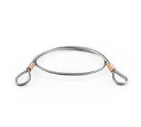 DQ-PP Cuerda de acero inoxidable con ojales, longitud: 5,5 m/550 cm, grosor: 4 mm, 7 x 19, V4A, cable de acero con trabillas, cable de bucle, antirrobo, cuerda de seguridad, cuerda de seguridad