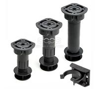 [DQ-PP] Set de 4 patas de cocina ajustables de 80 mm - 120 mm + 2 clips de fijación para muebles y armarios